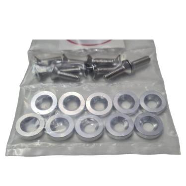 Imagem de 10 Arruelas Anilhas Fender Alumínio M6+Parafusos  PRATA 1585 - 147 ADA