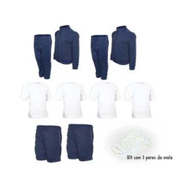 Imagem de Kit Juvenil Uniforme Escolar Cojunto Helanca Elanca Completo - Del Fra