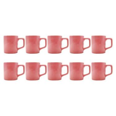 Imagem de Jogo 10 Xícaras Café Cerâmica Colors 80mL Rosa Vibrante - ECOS, Colors