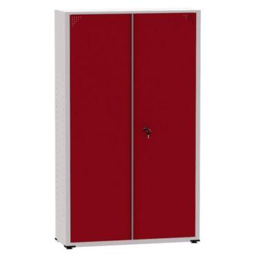 Imagem de Armário de Aço Montável Econômico Ap403sl Pandin 2,0 m Cinza e Vermelh