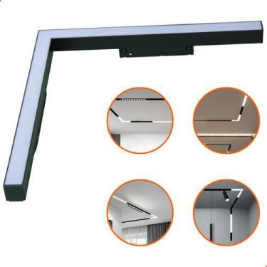 Imagem de Luminária Difusa Angular 90 Trilho Magnético 30x30cm 20w - VLED