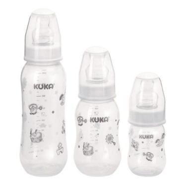 Imagem de Kit Mamadeira Bico Ortodôntico 70/160/250ml Branca Kuka