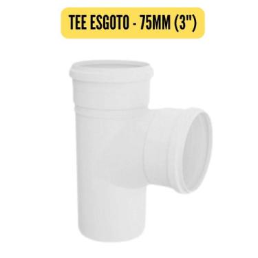 Imagem de Conexões de Esgoto 75mm 3" Branco/Cotovelo/Luva/Tee/Caps/Junção/Luva d
