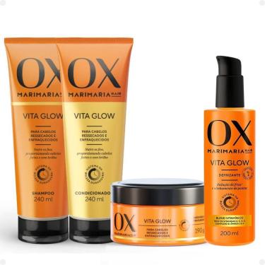 Imagem de Kit Ox Mari Maria Hair Vita Glow: Shampoo, Condicionador, Máscara e Defrizante