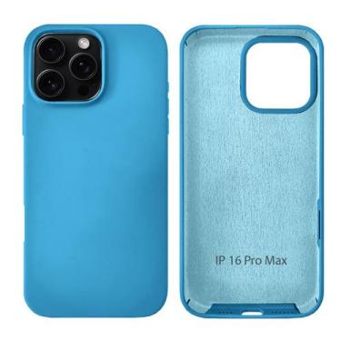 Imagem de Capinha Compatível com iPhone 16 Pro Max Silicone com interior aveluda