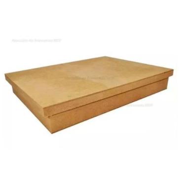 Imagem de Kit 5 Caixa Retangular com Tampa Sapato 33x24x6 Mdf Madeira - ATACADÃO