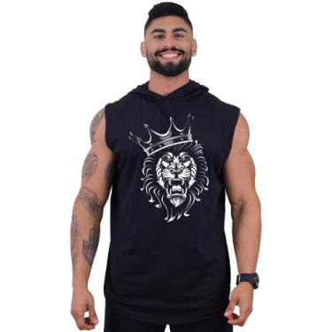 Imagem de Regata Longline com Touca Masculina MXD Conceito Leão Rei, M, Preto, M