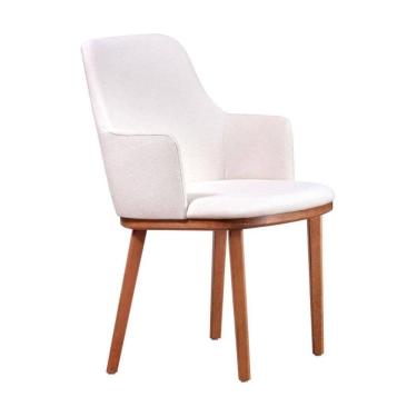 Imagem de Cadeira De Jantar Estofada Com Pés Madeira Multimóveis Cr50093 Off White Off White
