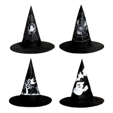 Imagem de Chapéu de Bruxa Infantil ou Adulto Estampado de Halloween Fantasma - F