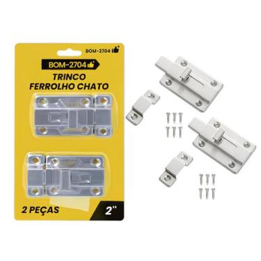 Imagem de Trincos Ferrolho 65mm x 35mm Aço Inoxidável Ideal para Portas e Armári