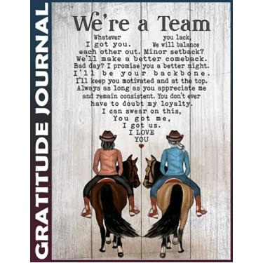 Imagem de Gratitude Journal: best friend - we're a team riding horse Invest 5 minutes daily to develop mindfulness, thankfulness and positivity, Inspire a Happier, Healthier & More Grateful Mindset 110 Pages
