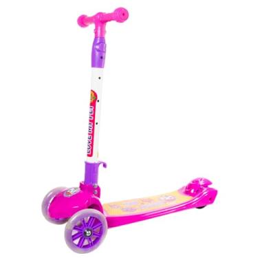 Imagem de Patinete Menina 3 Rodas Com Led Gel Até 40 Kg 70 Cm Rosa patinete infantil menina