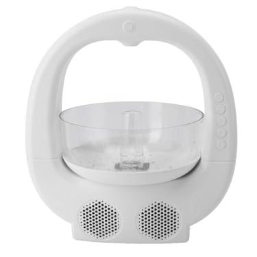 Imagem de Umidificador Antigravidade Com Névoa Fria, Alto-falante, Luz Ambiente do Tanque de Peixes - Umidificador de Mesa Exclusivo para Quarto e Escritório (Branco)