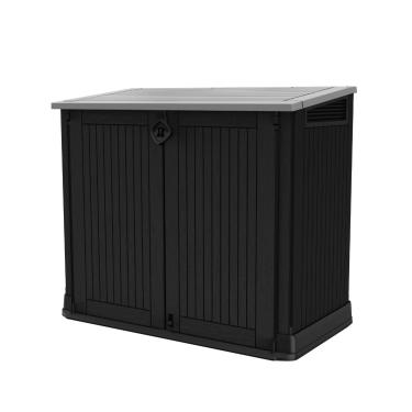 Imagem de Keter Depósito de Jardim Store It Out Midi Fácil de Montar e Adaptar Prateleiras Espaçoso Polipropileno Resistente ao Tempo 875L 114 cm x 132 cm x 72 cm Cor Preto e Cinza
