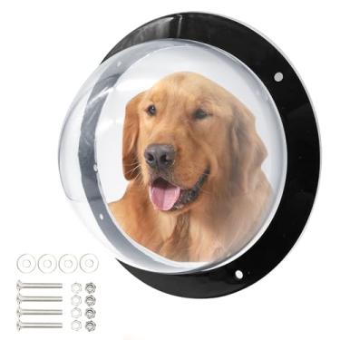 Imagem de Hamiledyi Janela de cerca de cachorro, janela de cúpula de acrílico de 31,5 cm, janela de espiada com bolhas transparentes, janela de playground para cães, janela de bolha de animais de estimação,