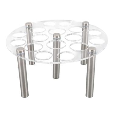 Imagem de Suporte para Peças de Xadrez, Suporte Redondo Feito de Alumínio e Acrílico Com 5 Pernas, 1 Placa, 16 Furos, 3 Tamanhos, Tabuleiro de Xadrez DIY para Várias Figuras, Fácil de Montar