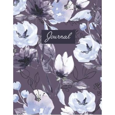 Imagem de Journal: Big Lined Notebook for journal, Diary, Sketchbook : lined paper, size 8.5x11", 150 pages (purple floral cover)