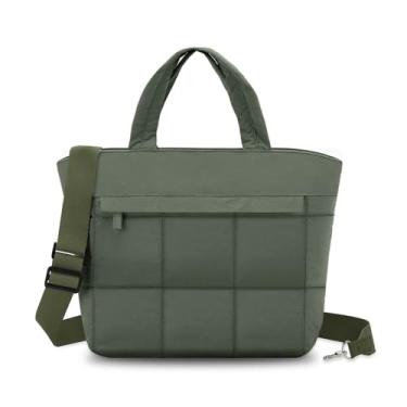 Imagem de VASCHY Bolsa pequena para mulheres, leve, acolchoada, transversal, fofa, bolsa de mão para academia, Verde sálvia