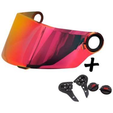 Imagem de Viseira capacete ls2 ff358 fw3 revo rosa dourada + reparo - Kit