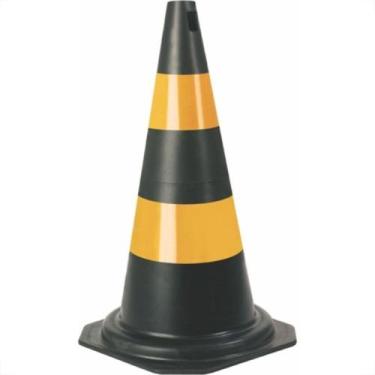 Imagem de Cone Flexivel Plastcor Plastico Preto Refletivo 50Cm