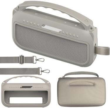 Imagem de JCHPINE Capa de silicone e capa rígida de viagem para alto-falante portátil Bose SoundLink Flex Bluetooth, suporte protetor para acessórios de alto-falante Bose SoundLink Flex (capa de arenito)