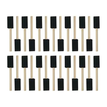 Imagem de rockible Esponjas de pintura infantil, cabo de madeira, reutilizáveis, faça você mesmo, conjunto de pincéis de espuma, para meninos e meninas, vernizes de, 2.5cm