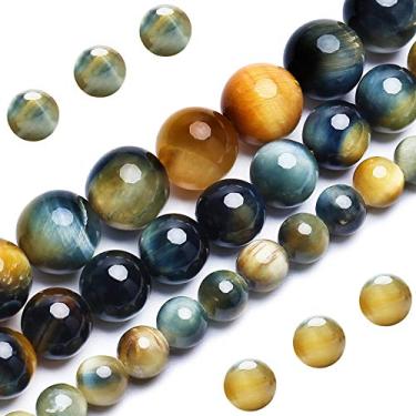 Imagem de Miçangas de olho de tigre naturais de sonho, contas redondas soltas de grau AAA, 6 mm, 60 peças, opções de lote a granel, contas de pedras semipreciosas para fabricação de joias