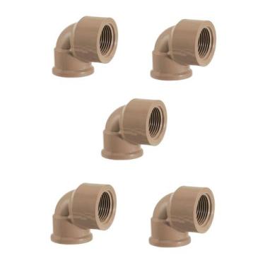 Imagem de Kit 5 Joelho Soldável Com Rosca 25mm X 3/4 Canos - FORTLEV