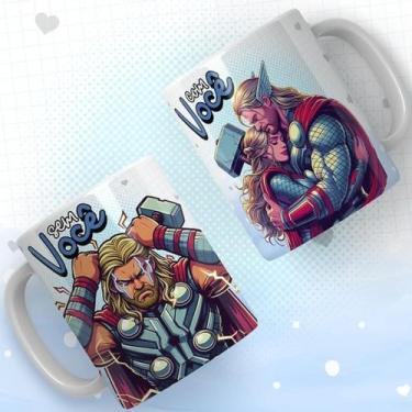Imagem de Caneca Sem você/ Com você - super heróis - Pammy studio, thor