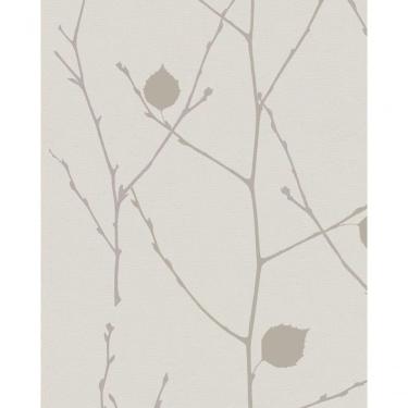 Imagem de Papel De Parede Gina Galho Com Folhas Nude E Roxo 57844 Rolo 10m X 0,53m