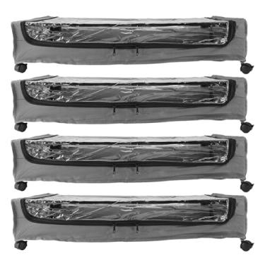 Imagem de Under Bed Rouse Drawer 2 Pack Recectadores Organizador de Quarto de Tampa Grande Com Rodas para Cobertores de Roupas de Cama de Roupas (4PCS)