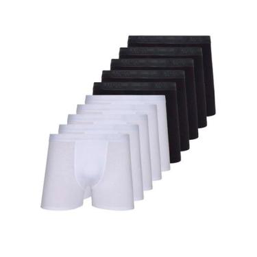 Imagem de Kit com 10 Cuecas Boxer Lupo 784-017 Colorido, Branco, G