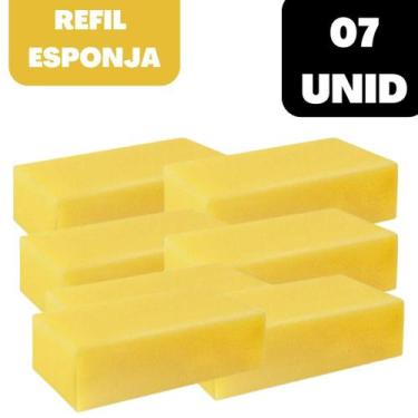 Imagem de 04 Bloco De Espuma Amarela Multiuso Esponja Para Pedreiro Lavar Carro 