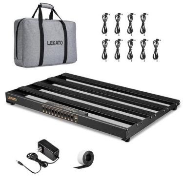 Imagem de Pedaleira LEKATO com Fonte de Alimentação Embutida - 19x12,2x1,8cm