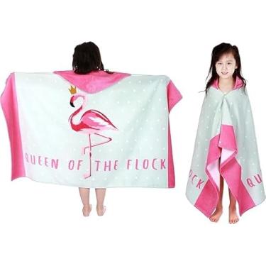Imagem de Toalha de banho de praia com capuz para crianças, 76 cm x 127 cm, toalha de banho de algodão puro macio para crianças de 3 a 10 anos, poncho absorvente de toalha grande para meninos e meninas