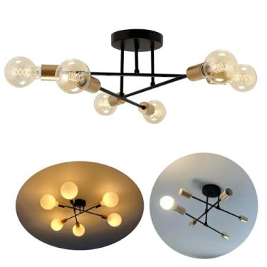 Imagem de Luminária De Teto 6 Cabeças Estilo Sputnik, Para Sala de estar., quarto e cozinha Estilo Moderno