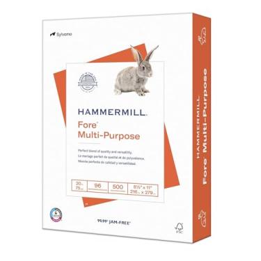 Imagem de Hammermill Papel para impressora, papel de cópia multiuso de 9 kg, 8,5 x 11-96 brilhante, feito nos EUA, 103267 (1 resma, 500 folhas no total)