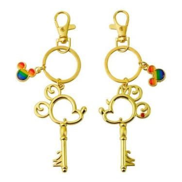 Imagem de Jogo 2 Chaveiros Mickey Minnie Namorados Chave Arco-íris - Disney