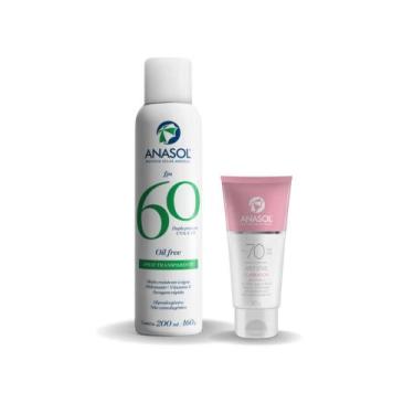 Imagem de KIT Protetor Corporal Anasol Aerosol FPS60 200ml + Protetor Facial Ana