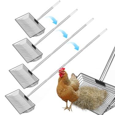 Imagem de Owfeel Pá de cocô de galinha grande de metal, ferramentas de limpeza de galinheiro resistentes, acessórios para galinheiros, pá de cocô para galinhas
