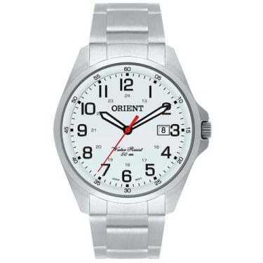 Imagem de Relógio Prata Orient Analógico Prova D'água Masculino Original MBSS117