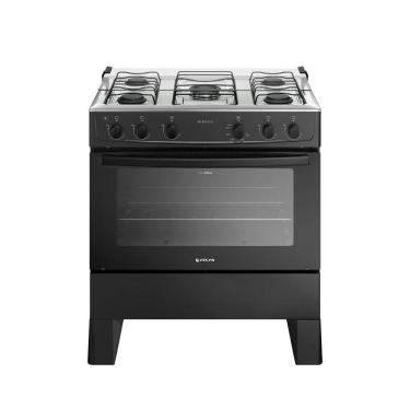 Imagem de Fogão 5 Bocas Com Mesa Inox Milão Plus 300001773 Atlas Preto Bivolt