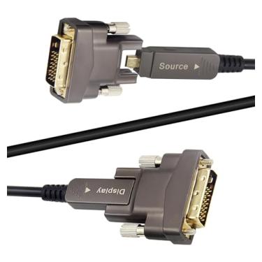 Imagem de Cabo adaptador 4K DVI-HDMI, fibra ótica, destacável tipo A Micro D, ultra velocidade de 18 Gbps, fino flexível, longo estendido, para projetor TV Xbox PS (HDMI D+DVI-D 4K, 4,6 m)