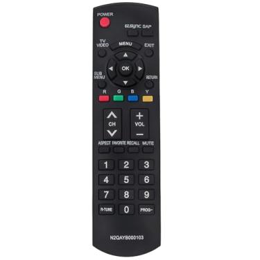 Imagem de Controle remoto de substituição N2QAYB000103 aplicável para Panasonic TV PT-56LCX70 PT-50LCZ7 TC-26LE70 TC-32LX70 TH-42PX75U TH-50PX75U TH-58PE75U PT-56LCX70-K PT-61LCX75U 70 unidades 56LCX7 PT-61LCX7