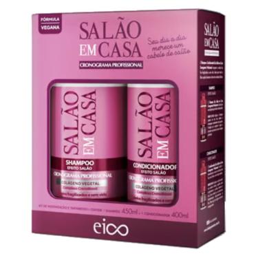 Imagem de Kit Shampoo e Condicionador Eico Salão em Casa Cronograma Profissional 850ml
