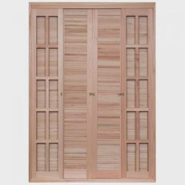 Imagem de Porta de Madeira Balção de Correr 213x140cm com Batente 14cm ewk 472 Rondosul