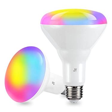 Imagem de JONATHAN Y Lâmpada regulável BLB2001A-SET2 Smart BR30, LED regulável que muda de cor, Alexa, compatível com Google Home Assistant, sem necessidade de hub, conjunto de 2