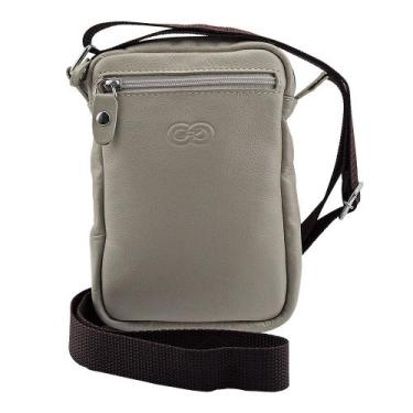 Imagem de Bolsa CrossBody Transversal BARI em Couro Galvani, Bone
