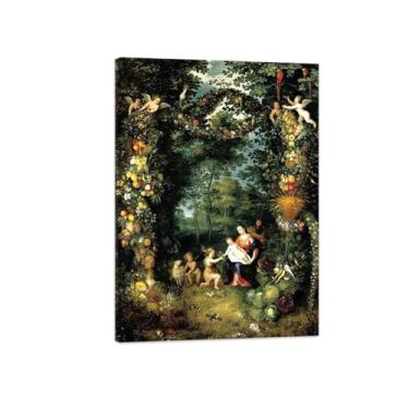 Imagem de BMZFYBS Pinturas a óleo religiosas - imagem famosa em tela - reprodução giclée em tela - pôster clássico da família sagrada pronto para pendurar tela embrulhada 70 x 100 cm 27 x 39 pol