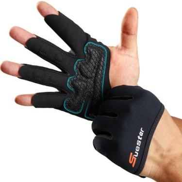 Imagem de Luvas de levantamento de peso SueStar Partial Finger Black M
